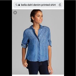 Bella Dahl leopard print chambray shirt